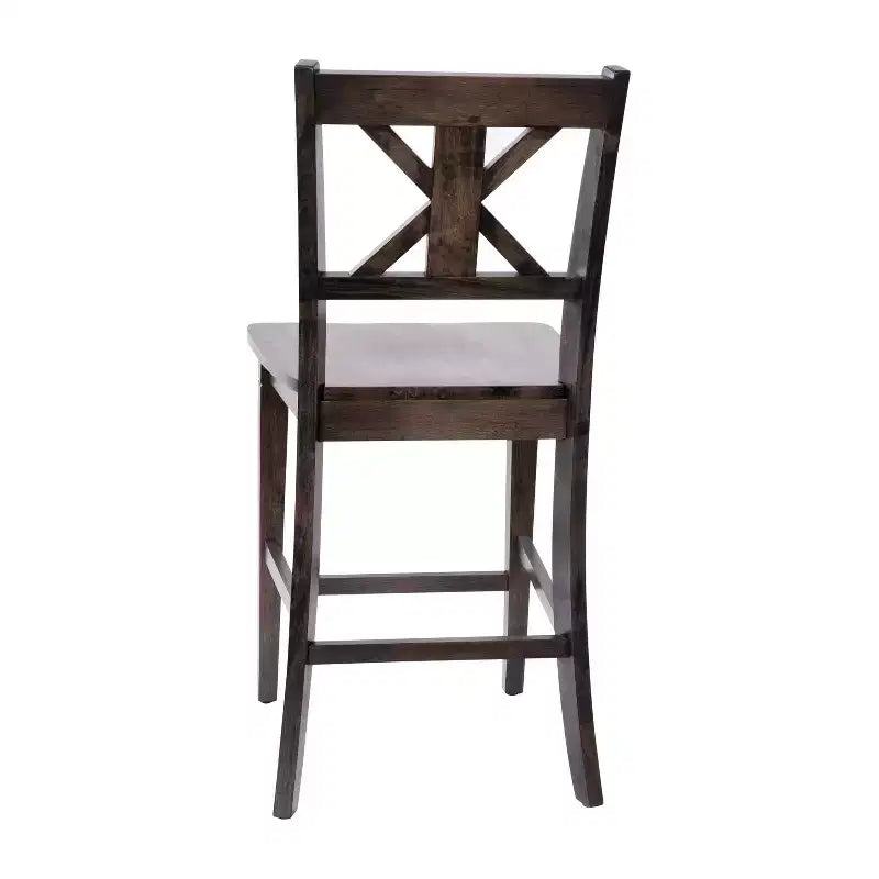 Flash Furniture Gwendolyn, lot de 2 tabourets de bar modernes de style rustique en bois massif de qualité commerciale, hauteur comptoir