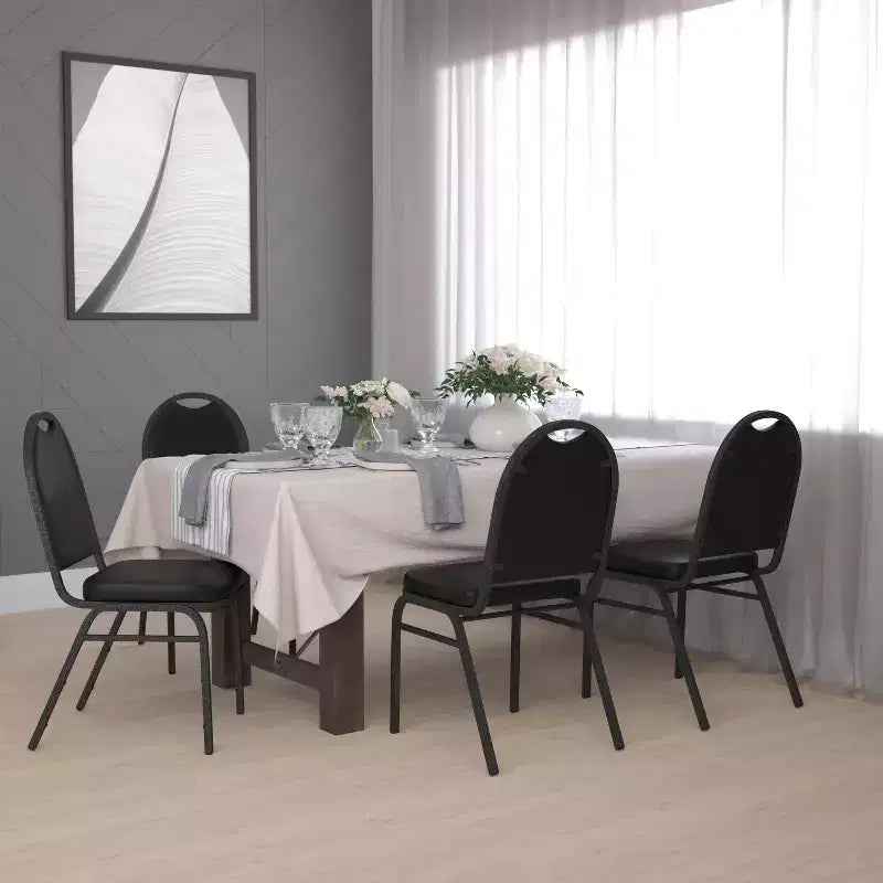 Flash Furniture Lot de 4 chaises de banquet empilables à dossier dôme de la série HERCULES, qualité commerciale, capacité de 227 kg, avec structure métallique
