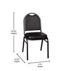 Flash Furniture Lot de 4 chaises de banquet empilables à dossier dôme de la série HERCULES, qualité commerciale, capacité de 227 kg, avec structure métallique