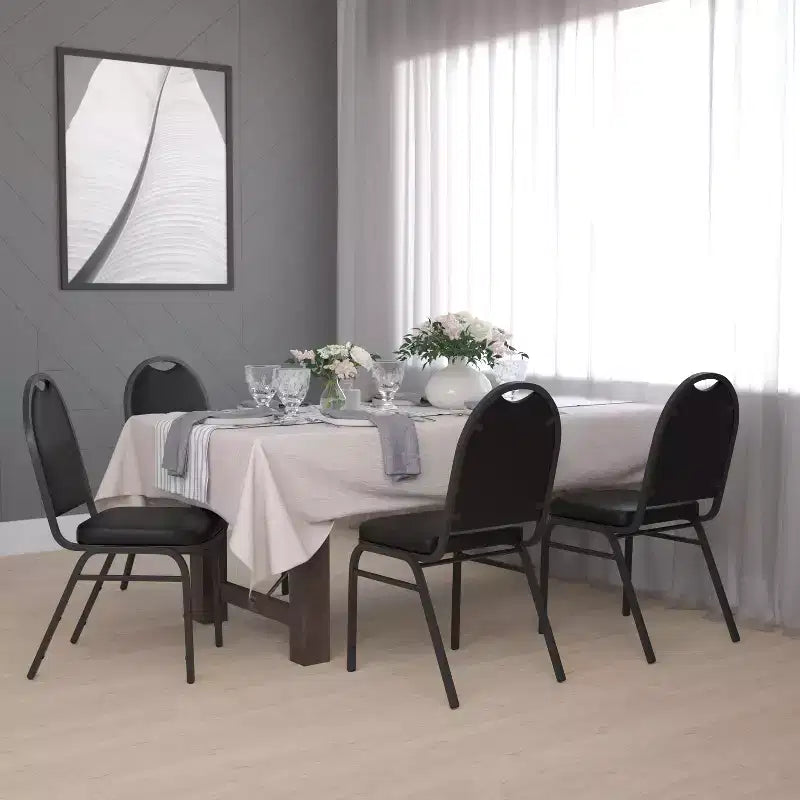 Flash Furniture Lot de 4 chaises de banquet empilables à dossier dôme de la série HERCULES, qualité commerciale, capacité de 227 kg, avec structure métallique