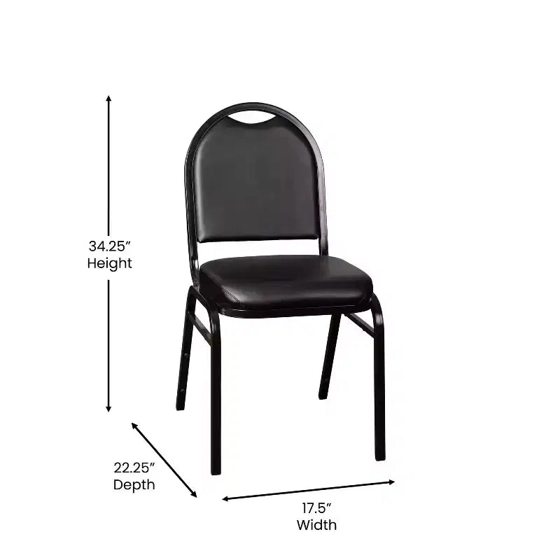 Flash Furniture Lot de 4 chaises de banquet empilables à dossier dôme de la série HERCULES, qualité commerciale, capacité de 227 kg, avec structure métallique