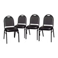Flash Furniture Lot de 4 chaises de banquet empilables à dossier dôme de la série HERCULES, qualité commerciale, capacité de 227 kg, avec structure métallique