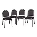 Flash Furniture Lot de 4 chaises de banquet empilables à dossier dôme de la série HERCULES, qualité commerciale, capacité de 227 kg, avec structure métallique