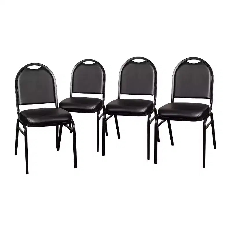 Flash Furniture Lot de 4 chaises de banquet empilables à dossier dôme de la série HERCULES, qualité commerciale, capacité de 227 kg, avec structure métallique