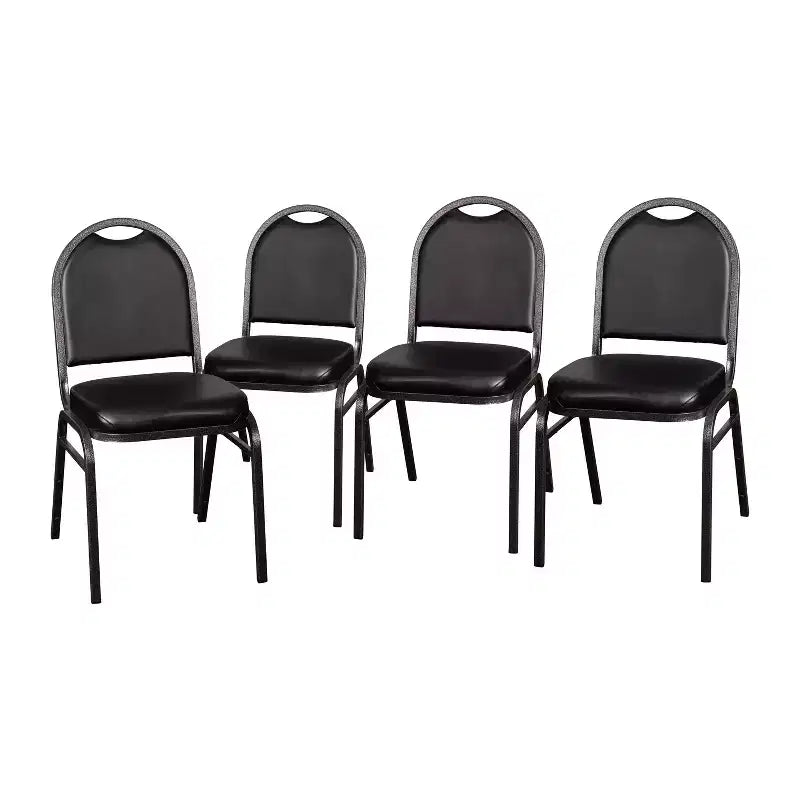 Flash Furniture Lot de 4 chaises de banquet empilables à dossier dôme de la série HERCULES, qualité commerciale, capacité de 227 kg, avec structure métallique