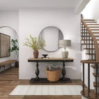 Miroir mural rond contemporain en bois de 36 po - Olivia & May