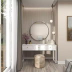 Miroir mural rond contemporain en bois de 36 po - Olivia & May
