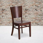 Chaise de restaurant en bois à dossier plein Flash Furniture 4 unités de la série Lacey