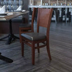 Chaise de restaurant en bois à dossier plein Flash Furniture 4 unités de la série Lacey