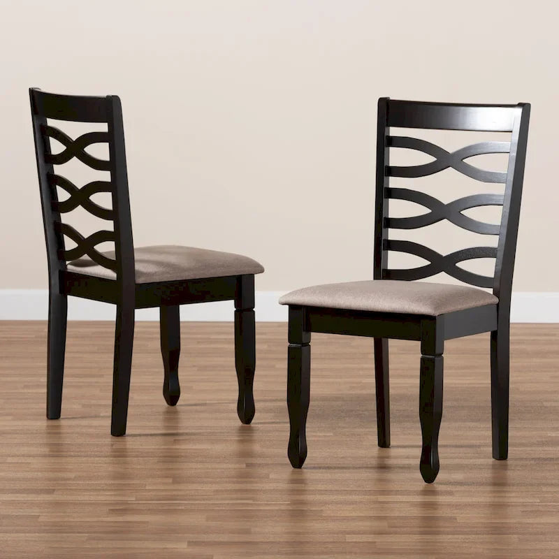 Lot de 2 chaises de salle à manger en bois Lanier (style moderne et contemporain)