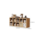 Bibliothèque moderne horizontale en bois à 8 cubes, finition naturelle