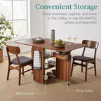 Table pliante polyvalente Best Choice Products avec roulettes, 3 étagères de rangement, casier, poignée