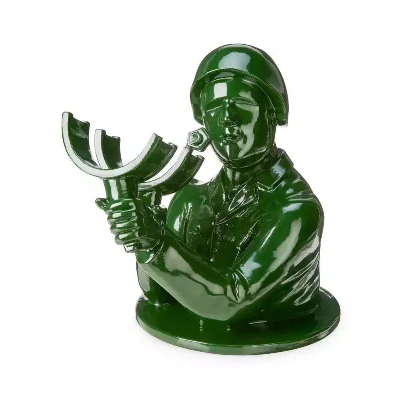 Porte-bouteille de vin Foster & Rye Green Army Man, porte-bouteille de vin soldat en polyrésine fantaisie, casier à vin décoratif de table, décor de cuisine, cadeaux de bar à domicile