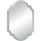 Noble Park Arch Rectangular Vanity Decorative Wall Mirror Modern Glam Shiny Silver Leaf Wood Frame 28 Wide for Bathroom Bedroom Living Room House