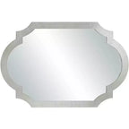 Miroir mural décoratif rectangulaire Noble Park Arch, cadre en bois feuille d'argent brillant, style glamour moderne, 71 cm de large, pour salle de bain, chambre, salon, maison