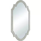 Miroir mural décoratif rectangulaire Noble Park Arch, cadre en bois feuille d'argent brillant, style glamour moderne, 71 cm de large, pour salle de bain, chambre, salon, maison