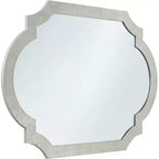 Miroir mural décoratif rectangulaire Noble Park Arch, cadre en bois feuille d'argent brillant, style glamour moderne, 71 cm de large, pour salle de bain, chambre, salon, maison