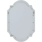 Miroir mural décoratif rectangulaire Noble Park Arch, cadre en bois feuille d'argent brillant, style glamour moderne, 71 cm de large, pour salle de bain, chambre, salon, maison