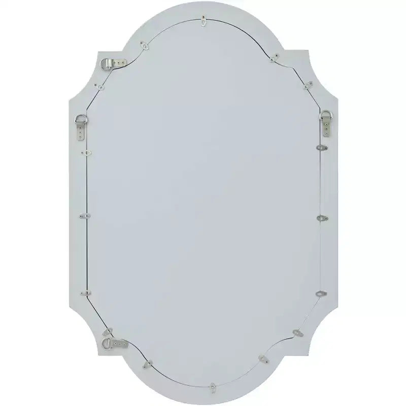 Miroir mural décoratif rectangulaire Noble Park Arch, cadre en bois feuille d'argent brillant, style glamour moderne, 71 cm de large, pour salle de bain, chambre, salon, maison