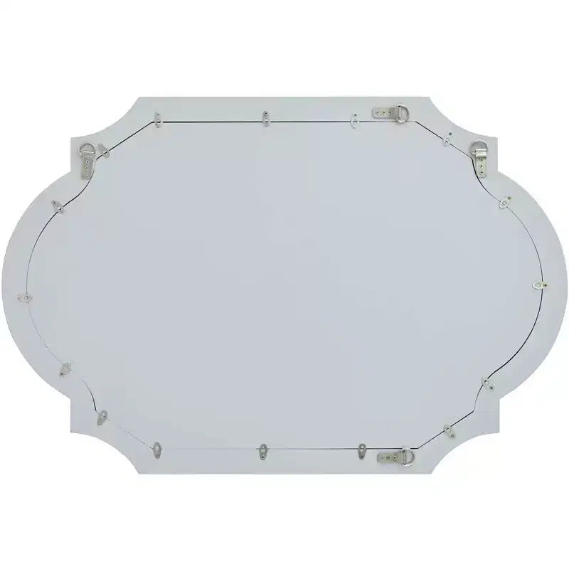 Miroir mural décoratif rectangulaire Noble Park Arch, cadre en bois feuille d'argent brillant, style glamour moderne, 71 cm de large, pour salle de bain, chambre, salon, maison