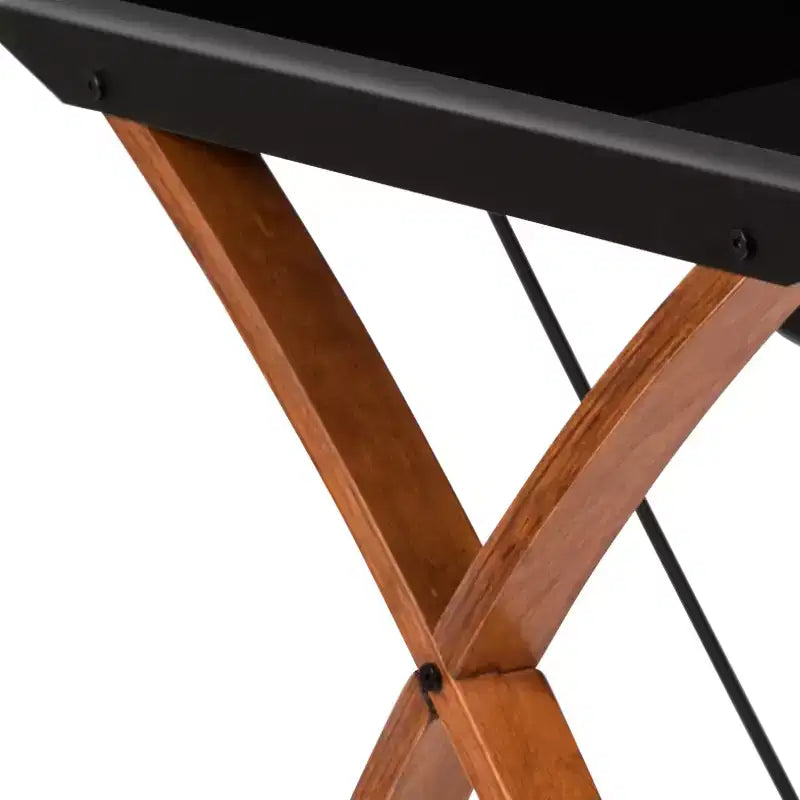 Bureau d'ordinateur Emma et Oliver Glass – Plateau de clavier coulissant et cadre entrecroisé