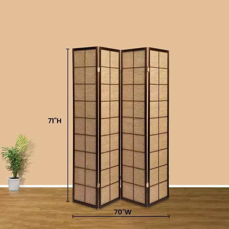 Écran de séparation de pièce Legacy Decor avec insert en rotin tissé
