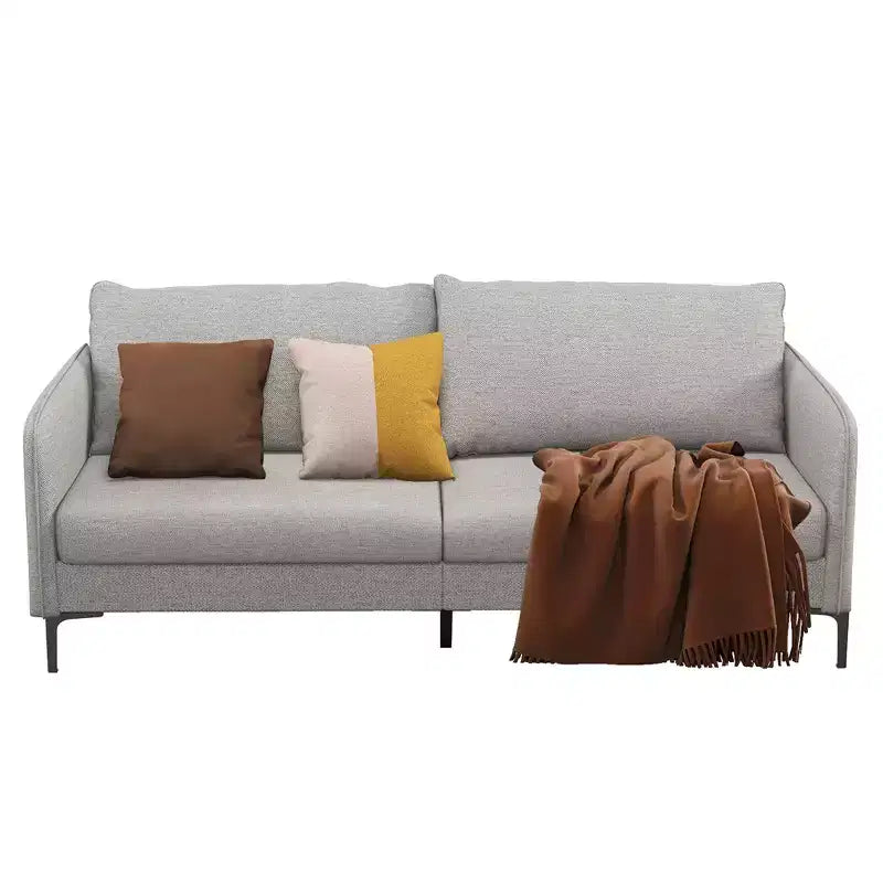 Costway Canapé deux places moderne 193 cm pour salon, appartement, dortoir avec pieds en métal Gris