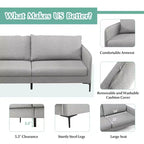 Costway Canapé deux places moderne 193 cm pour salon, appartement, dortoir avec pieds en métal Gris
