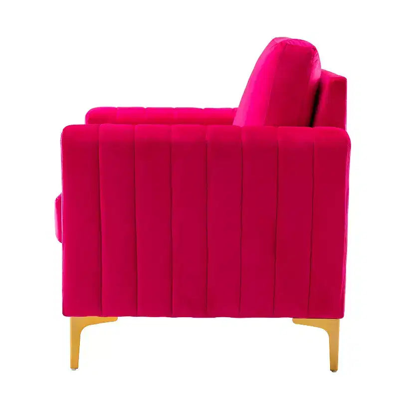 Lot de 2 fauteuils club contemporains Iapygia capitonnés en bois avec pieds en métal pour chambre à coucher | ART OF LIVING DESIGNS