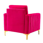 Lot de 2 fauteuils club contemporains Iapygia capitonnés en bois avec pieds en métal pour chambre à coucher | ART OF LIVING DESIGNS
