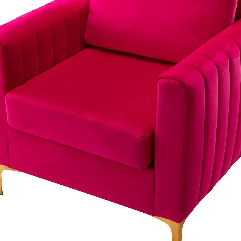 Lot de 2 fauteuils club contemporains Iapygia capitonnés en bois avec pieds en métal pour chambre à coucher | ART OF LIVING DESIGNS