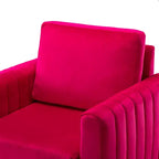 Lot de 2 fauteuils club contemporains Iapygia capitonnés en bois avec pieds en métal pour chambre à coucher | ART OF LIVING DESIGNS