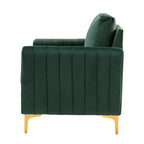 Lot de 2 fauteuils club contemporains Iapygia capitonnés en bois avec pieds en métal pour chambre à coucher | ART OF LIVING DESIGNS