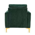 Lot de 2 fauteuils club contemporains Iapygia capitonnés en bois avec pieds en métal pour chambre à coucher | ART OF LIVING DESIGNS