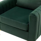 Lot de 2 fauteuils club contemporains Iapygia capitonnés en bois avec pieds en métal pour chambre à coucher | ART OF LIVING DESIGNS