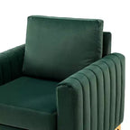 Lot de 2 fauteuils club contemporains Iapygia capitonnés en bois avec pieds en métal pour chambre à coucher | ART OF LIVING DESIGNS