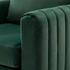 Lot de 2 fauteuils club contemporains Iapygia capitonnés en bois avec pieds en métal pour chambre à coucher | ART OF LIVING DESIGNS