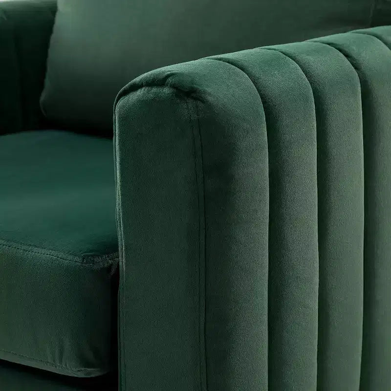 Lot de 2 fauteuils club contemporains Iapygia capitonnés en bois avec pieds en métal pour chambre à coucher | ART OF LIVING DESIGNS