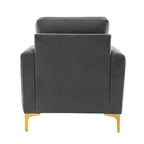 Lot de 2 fauteuils club contemporains Iapygia capitonnés en bois avec pieds en métal pour chambre à coucher | ART OF LIVING DESIGNS