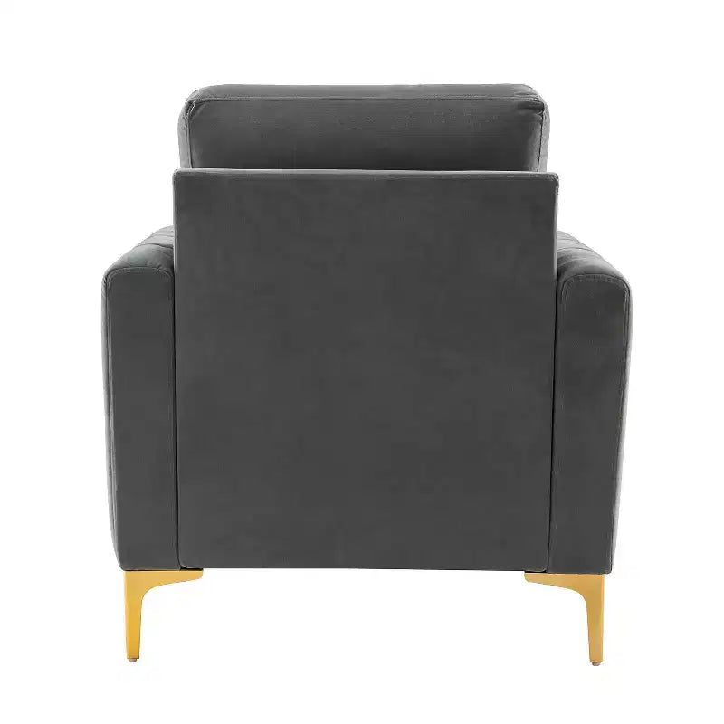 Lot de 2 fauteuils club contemporains Iapygia capitonnés en bois avec pieds en métal pour chambre à coucher | ART OF LIVING DESIGNS