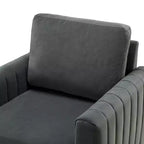 Lot de 2 fauteuils club contemporains Iapygia capitonnés en bois avec pieds en métal pour chambre à coucher | ART OF LIVING DESIGNS