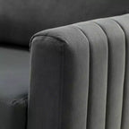 Lot de 2 fauteuils club contemporains Iapygia capitonnés en bois avec pieds en métal pour chambre à coucher | ART OF LIVING DESIGNS