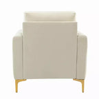 Lot de 2 fauteuils club contemporains Iapygia capitonnés en bois avec pieds en métal pour chambre à coucher | ART OF LIVING DESIGNS