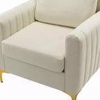 Lot de 2 fauteuils club contemporains Iapygia capitonnés en bois avec pieds en métal pour chambre à coucher | ART OF LIVING DESIGNS