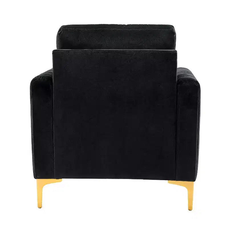 Lot de 2 fauteuils club contemporains Iapygia capitonnés en bois avec pieds en métal pour chambre à coucher | ART OF LIVING DESIGNS