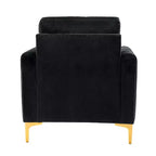Lot de 2 fauteuils club contemporains Iapygia capitonnés en bois avec pieds en métal pour chambre à coucher | ART OF LIVING DESIGNS