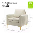Lot de 2 fauteuils club contemporains Iapygia capitonnés en bois avec pieds en métal pour chambre à coucher | ART OF LIVING DESIGNS