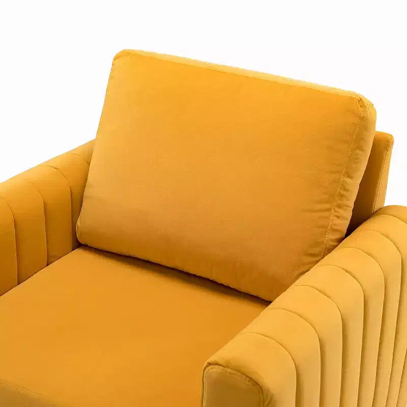 Lot de 2 fauteuils club contemporains Iapygia capitonnés en bois avec pieds en métal pour chambre à coucher | ART OF LIVING DESIGNS