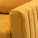 Lot de 2 fauteuils club contemporains Iapygia capitonnés en bois avec pieds en métal pour chambre à coucher | ART OF LIVING DESIGNS