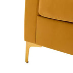Lot de 2 fauteuils club contemporains Iapygia capitonnés en bois avec pieds en métal pour chambre à coucher | ART OF LIVING DESIGNS